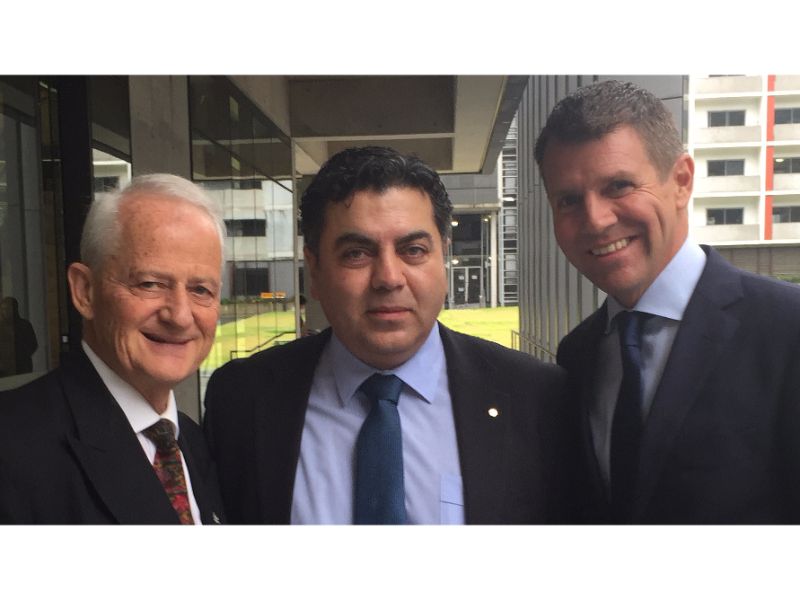 At the UNSW opening ceremony (left to right): The Hon. Philip M. Ruddock, Adj. Prof. George Melhem and Premier of New South Wales Mike Baird.